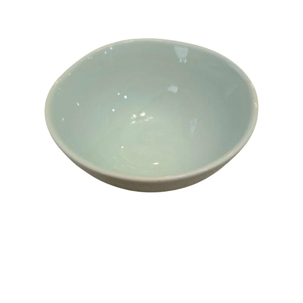 Porcelain cereal/rice/desert bowls,‎ Lenox Origins pattern, light Ice blue glaze